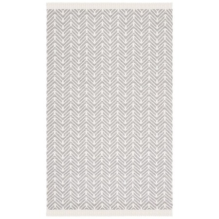 Safavieh 5 x 8 ft. Natural Hand Woven Rectangle Area Rug with Fringes, Ivory & Grey NAT866F-5